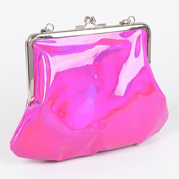 BNWT Brand New Holographic Ball Chain Top Handle ClutchBag Crossbody Bag - Picture 3 of 7